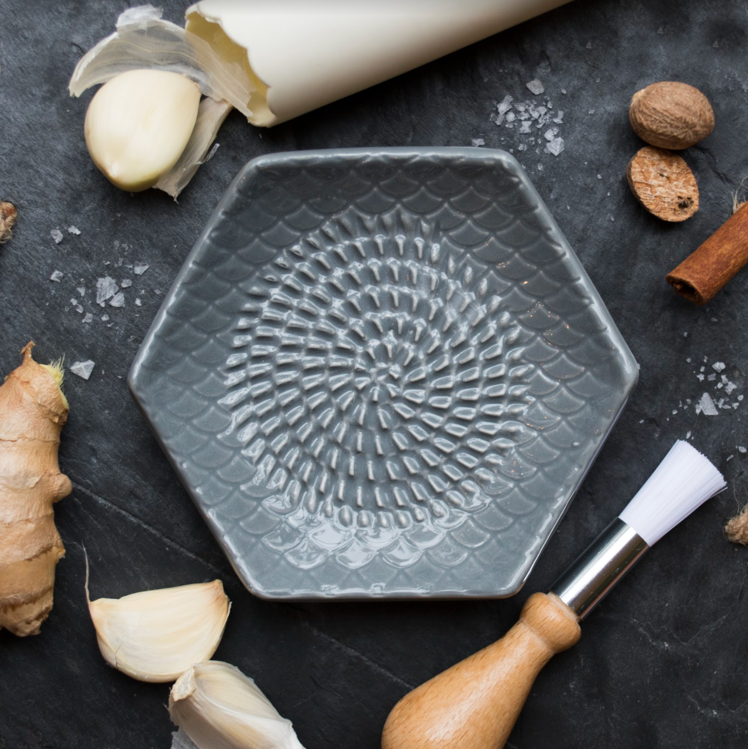 Special Rate Reserve The Grate Plate Handmade Ceramic Grater (Includes  Garlic Peeler & Brus – The Grate Plate, Inc., garlic grater